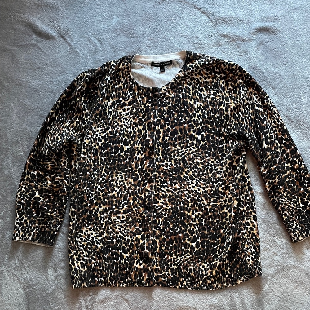 Leopard Print Cardigan Sweater